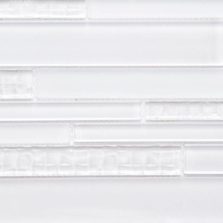 Karma 12" x 12" White Glass Mosaic Wall Tile Sheet