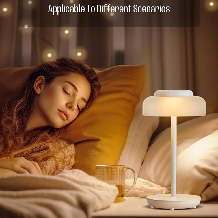 Elegant Cordless 5000mAh White LED Table Lamp, 2 Pack