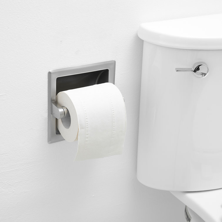 Brushed Nickel Recessed Wall-Mounted Toilet Paper Holder