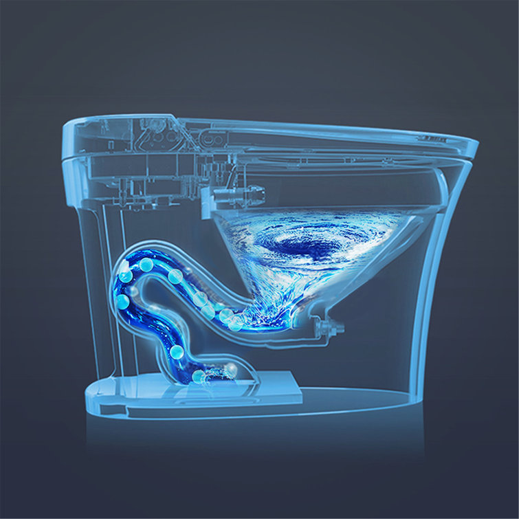 White Ceramic Elongated Smart Bidet Toilet with Dual Flush