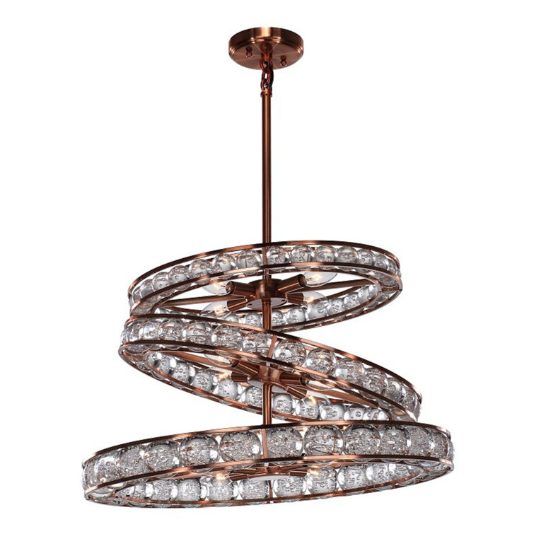 Imbrium Elegance Copper Crystal 12-Light Chandelier