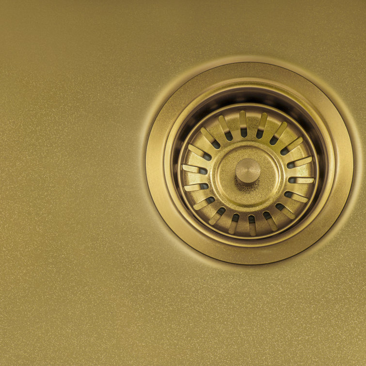 Ruvati 15" Matte Gold Stainless Steel Drop-In Bar Sink