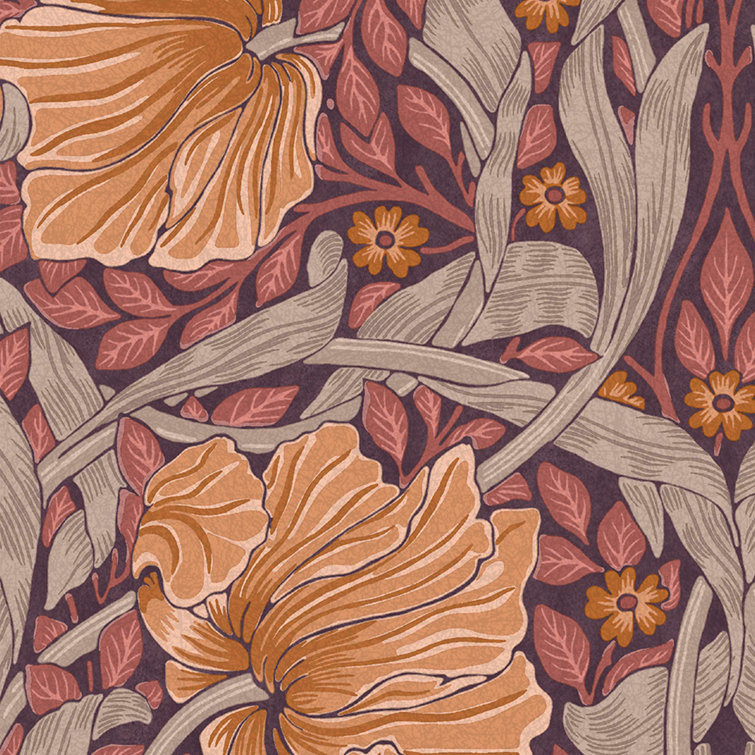 Pimpernel Plum Floral Matte Vinyl Wallpaper Roll