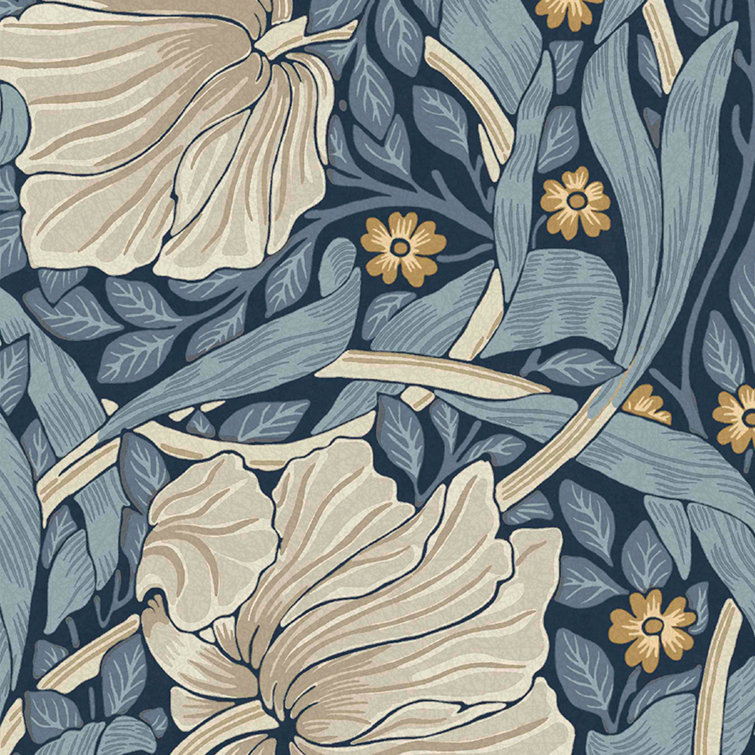 Pimpernel Blue Floral Non-Pasted Washable Wallpaper