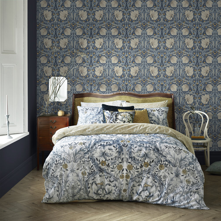 Pimpernel Blue Floral Non-Pasted Washable Wallpaper