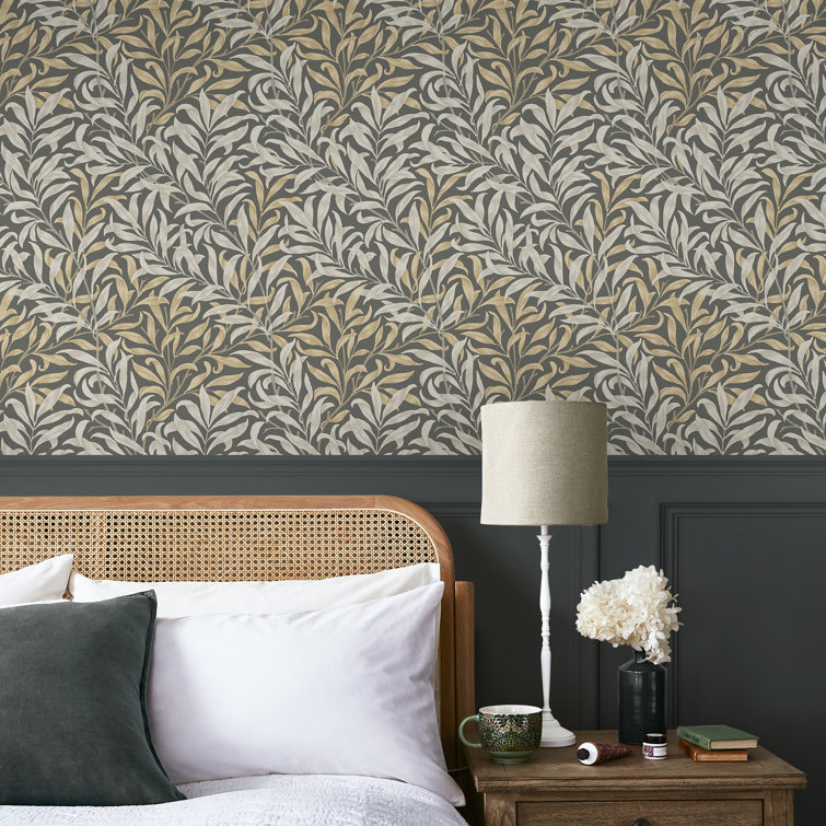 Deep Blue Willow Bough Floral Vinyl Wallpaper