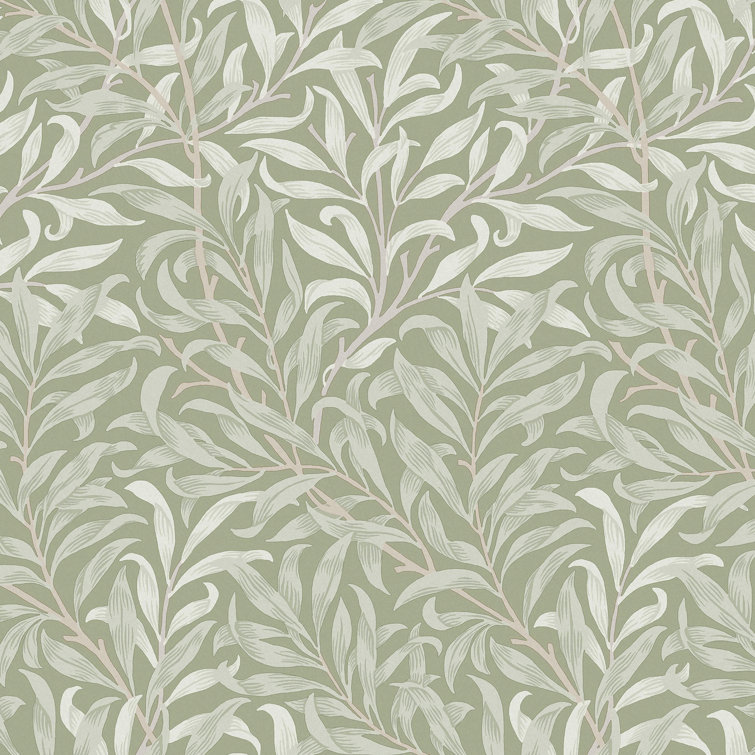 William Morris Sage Willow Bough Vinyl Wallpaper Double Roll