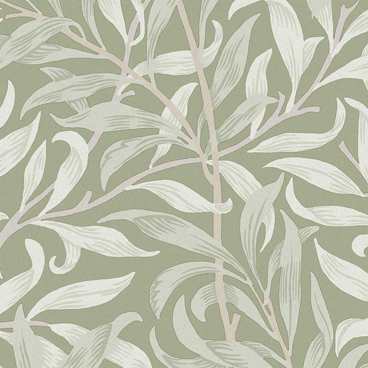 William Morris Sage Willow Bough Vinyl Wallpaper Double Roll