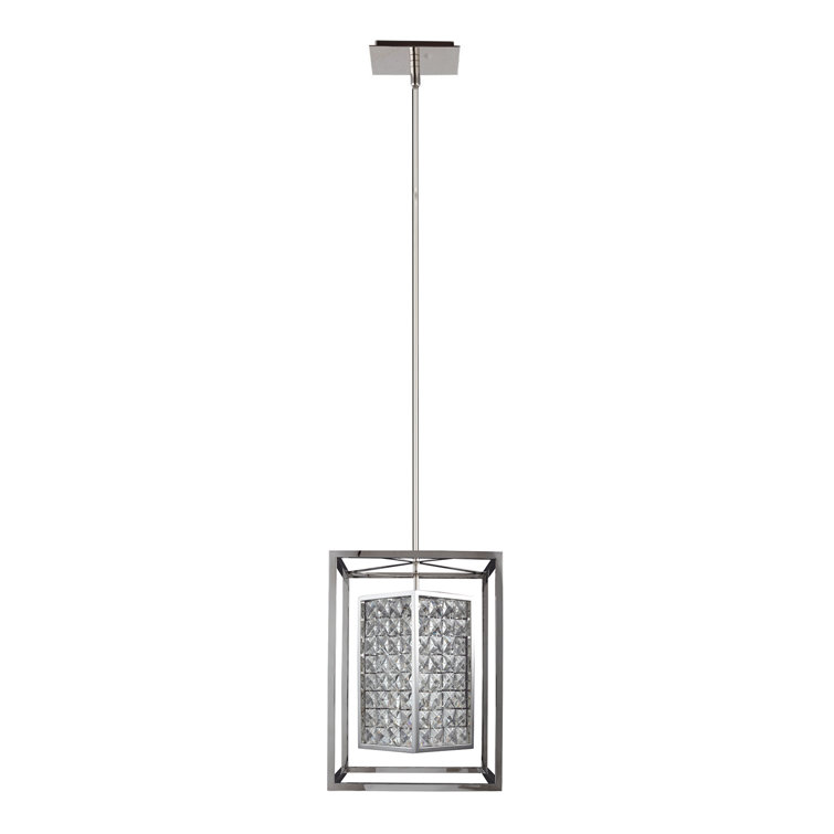 Honora Modern Crystal & Steel 7.5" Mini Pendant Light