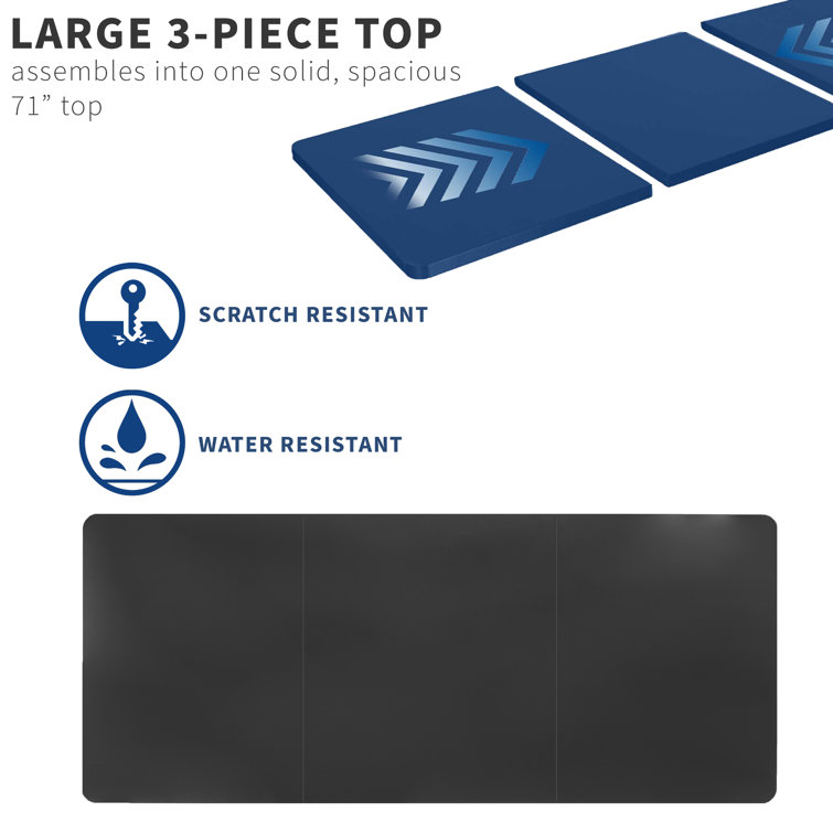 59-Inch Black Particle Board Sit-Stand Desk Top