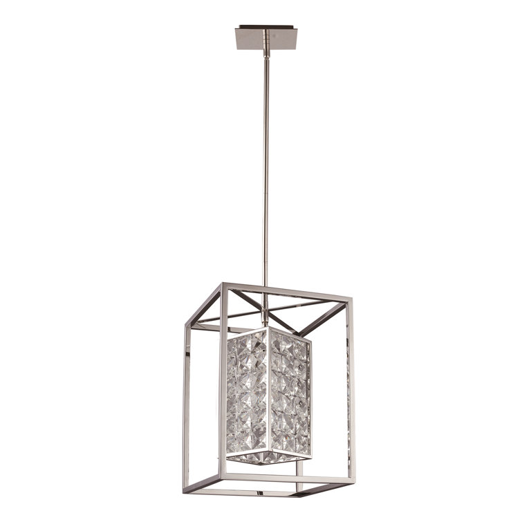 Struttura Modern Crystal & Steel 10" Geometric Pendant