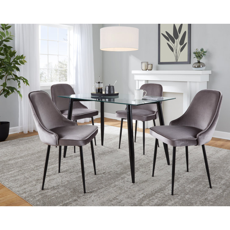 Clara-Marcel Black Metal and Glass 5-Piece Dining Set