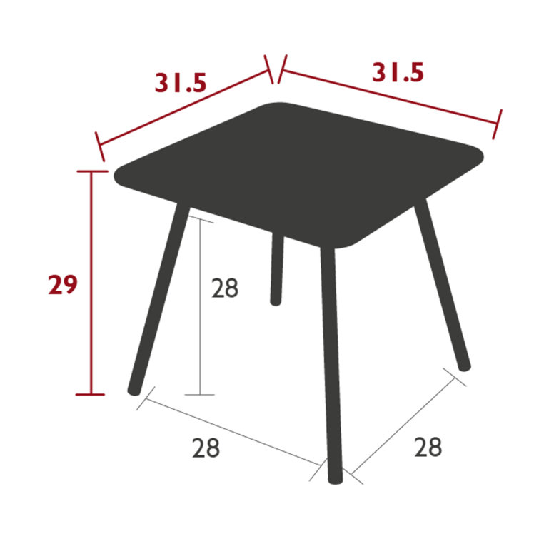 Cactus Green Aluminum Square Dining Table