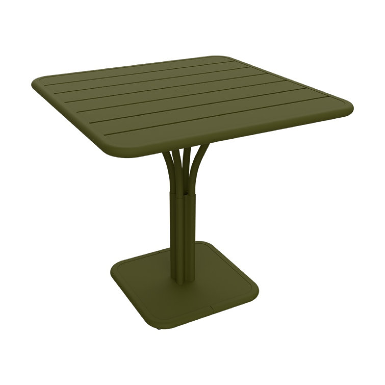Acapulco Blue Aluminum Square Pedestal Dining Table