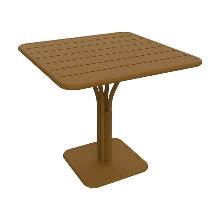 Acapulco Blue Aluminum Square Pedestal Dining Table