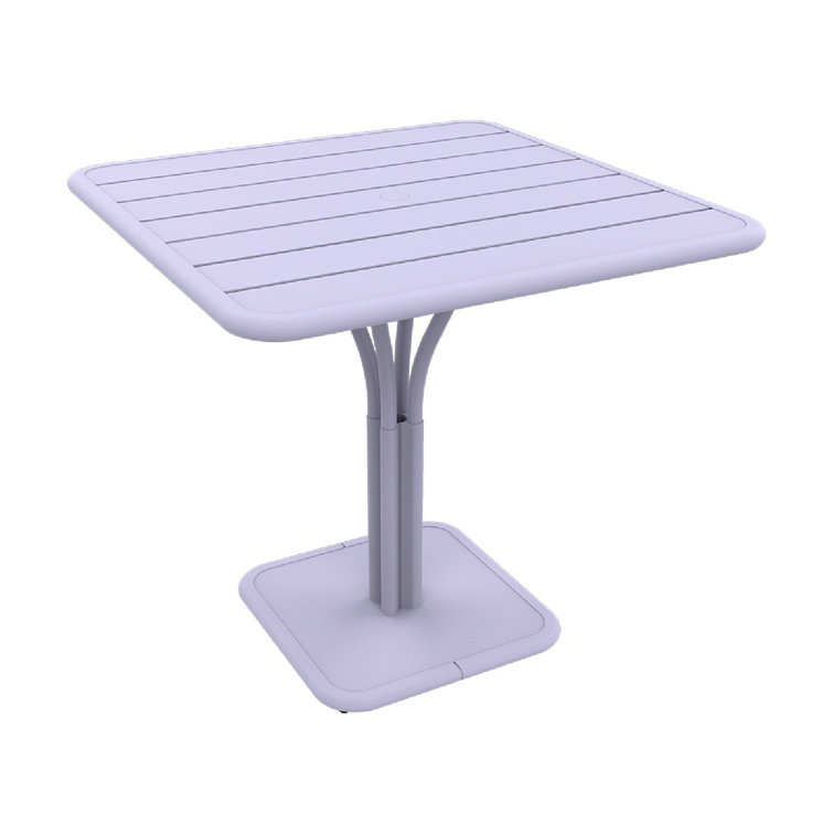Acapulco Blue Aluminum Square Pedestal Dining Table