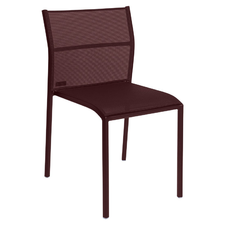 Black Cherry Aluminum Armless Outdoor Dining Chair Set