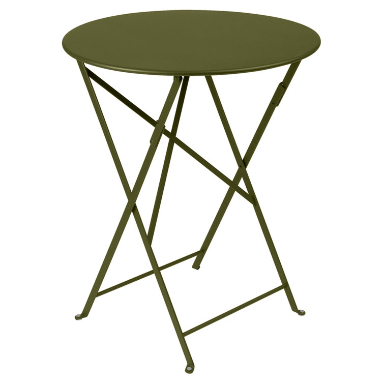 Pesto Green Round Metal Folding Bistro Table