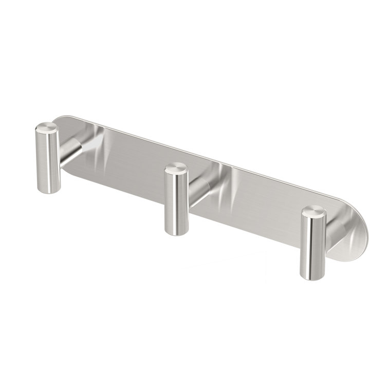 Satin Nickel Wall Mounted Triple Hook Rack