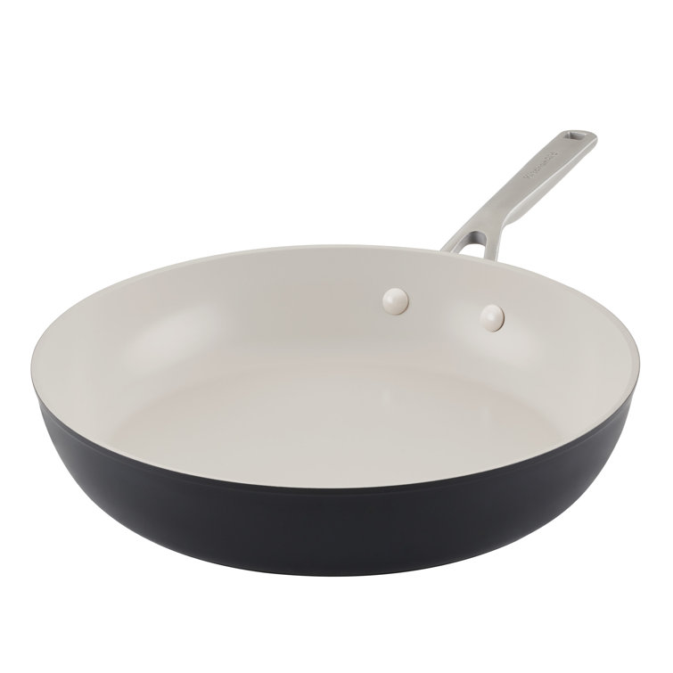 Matte Black 12.25" Aluminum Ceramic Nonstick Frying Pan
