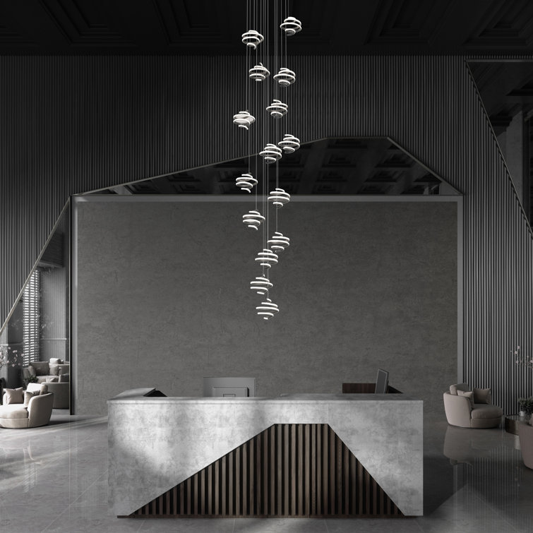 Whirl 15-Light Black Aluminum LED Indoor/Outdoor Pendant