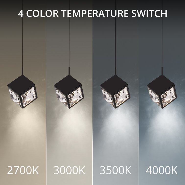 Black Crystal LED 5-Light Indoor/Outdoor Linear Pendant