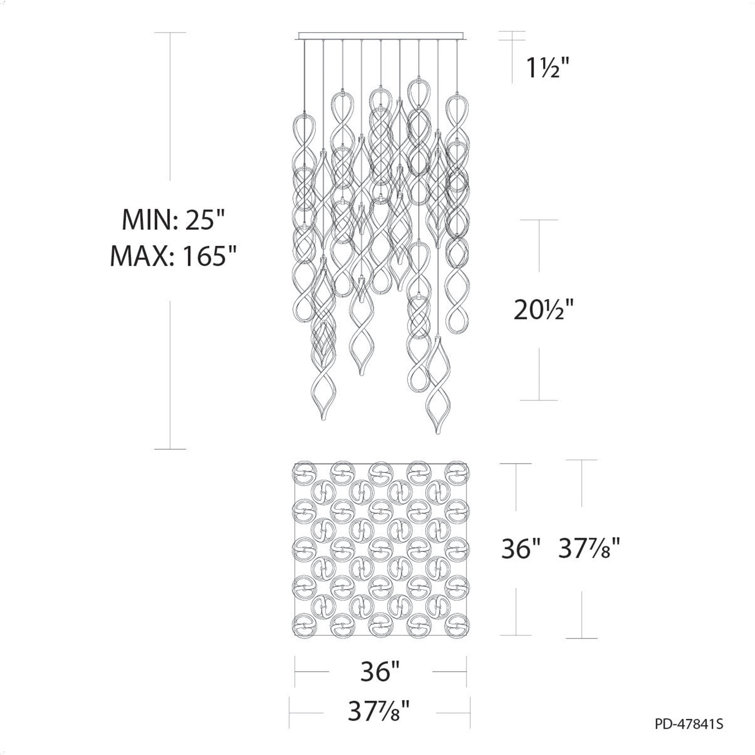 Black Aluminum 41-Light LED Indoor/Outdoor Pendant