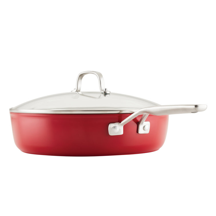 Empire Red 5 Quart Nonstick Aluminum Saute Pan with Lid