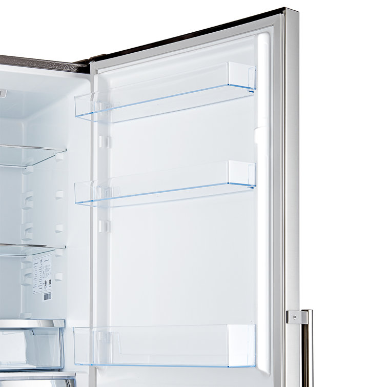 Compact Stainless Steel Bottom Freezer Refrigerator with Smart Features