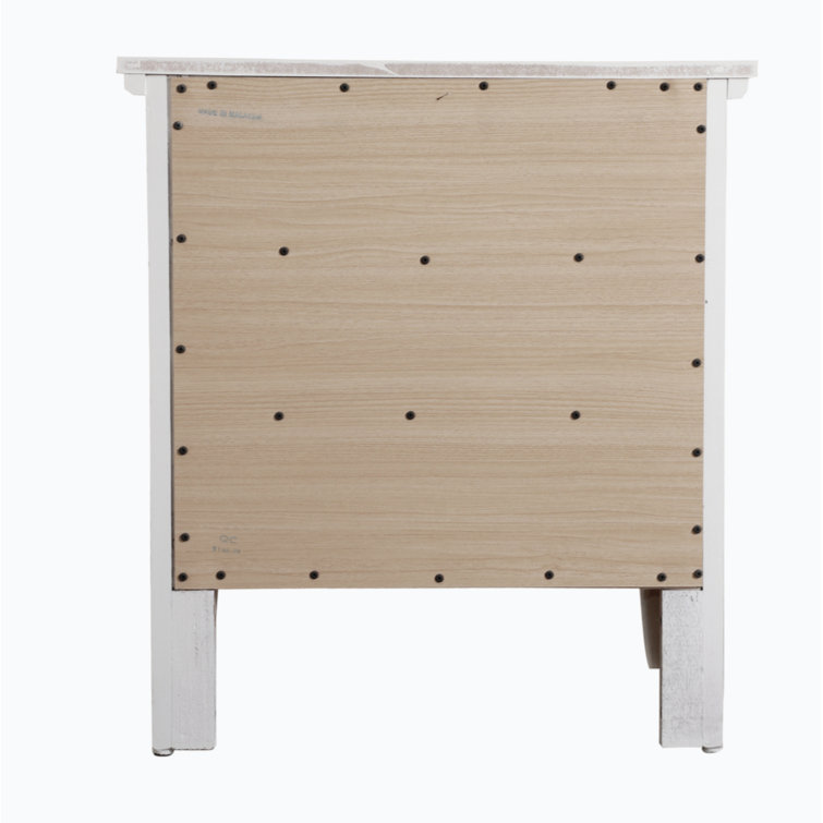 Oak Veneer 3-Drawer Rectangular Nightstand with Nickel Handles