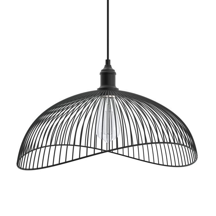 20" Matte Black Metal Geometric Pendant Light