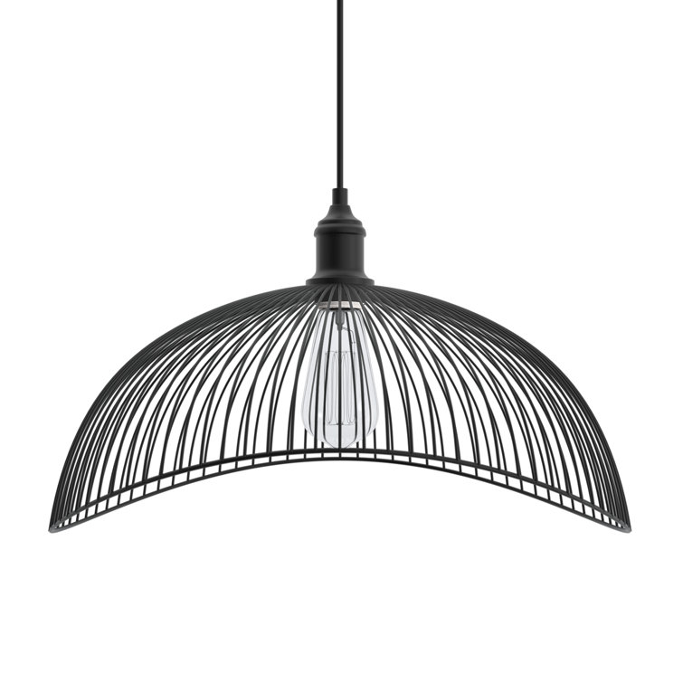 20" Matte Black Metal Geometric Pendant Light