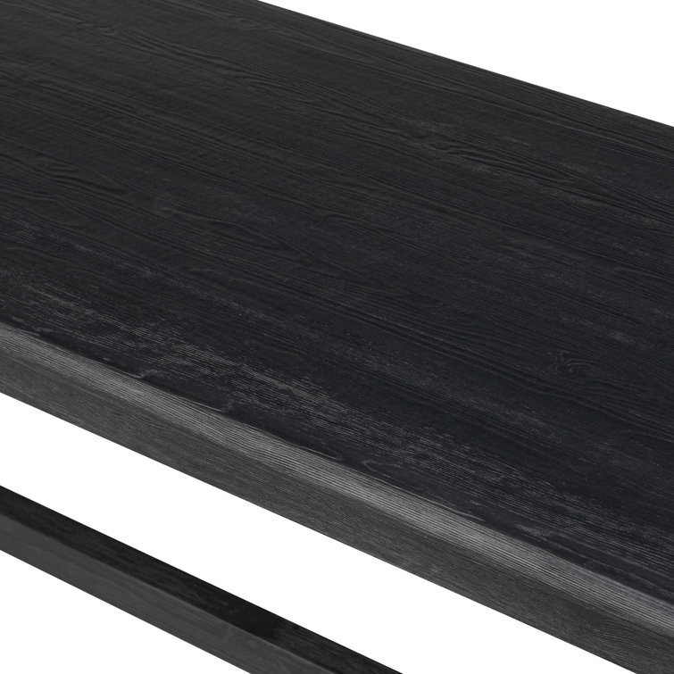 Black Solid Pine Oval Dining Table for Eight