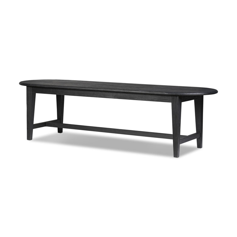 Black Solid Pine Oval Dining Table for Eight