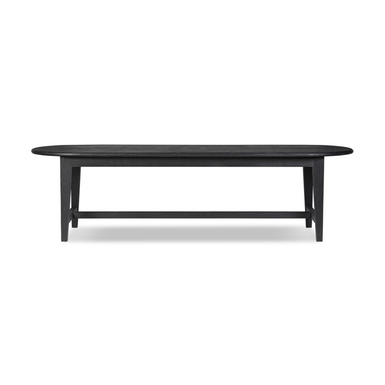 Black Solid Pine Oval Dining Table for Eight