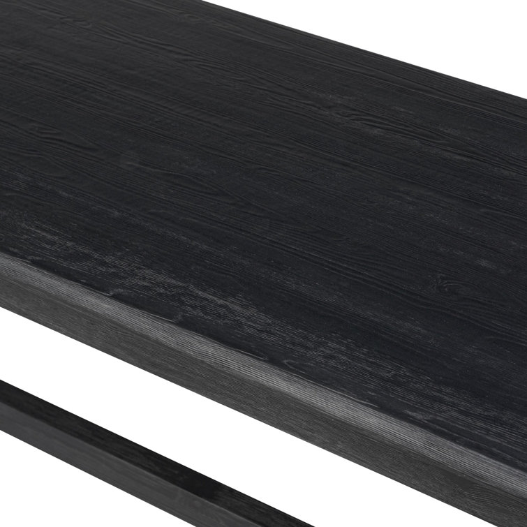 Black Solid Pine Oval Dining Table for Eight