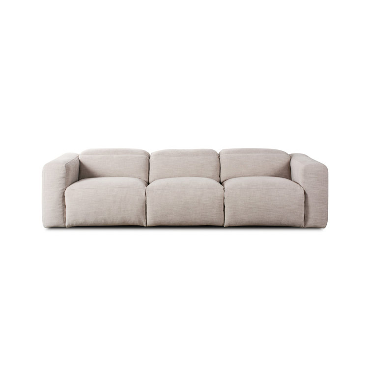 Laken Stone Gray Leather Three-Piece Reclining Sectional Sofa