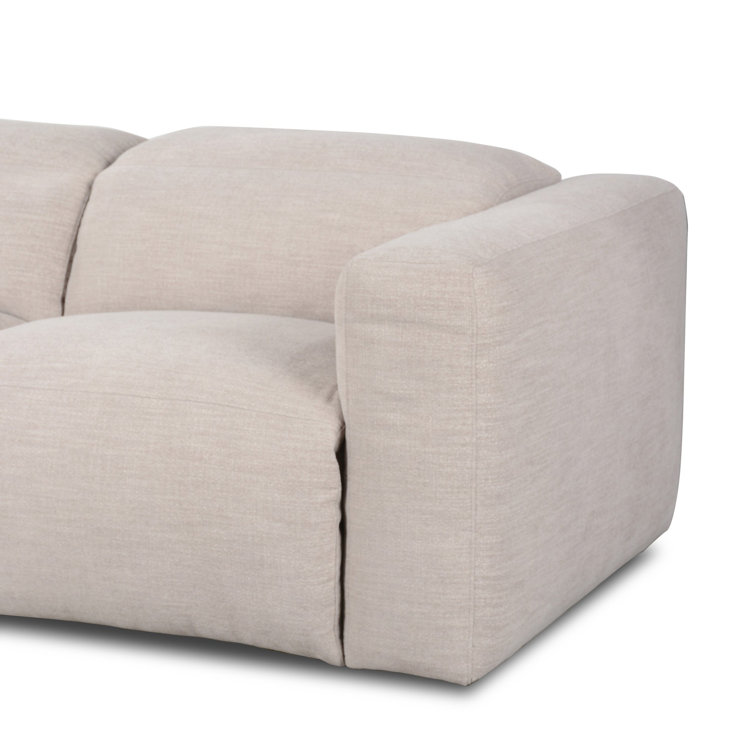 Laken Stone Gray Leather Three-Piece Reclining Sectional Sofa