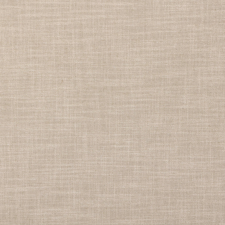 Beige Queen Upholstered Canopy Bed with Metal Frame
