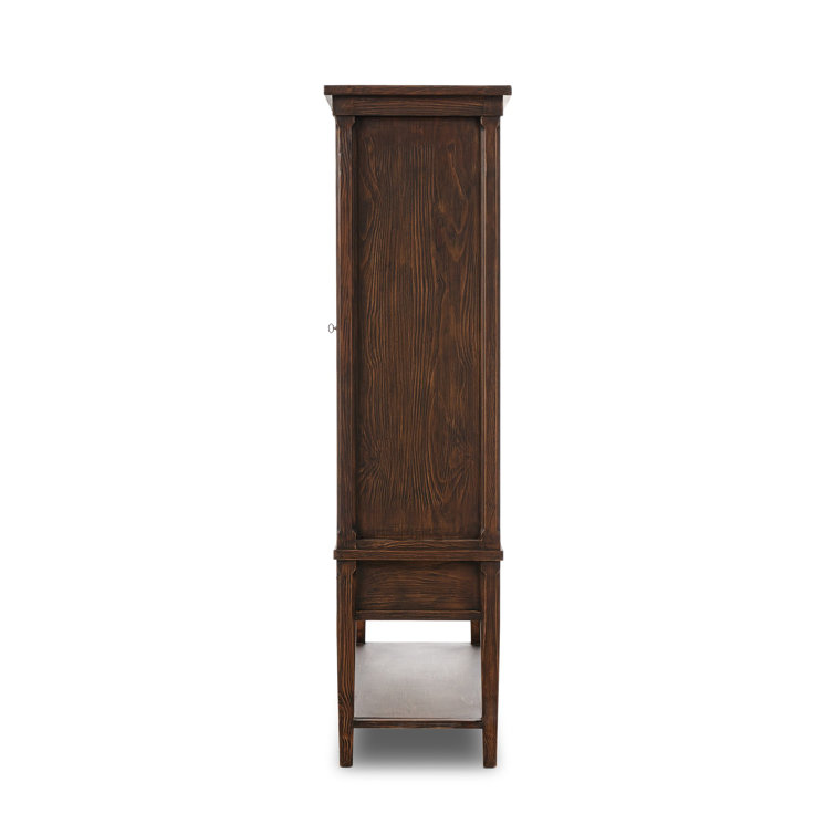 Brimley Dark Brown Solid Wood 4-Door Accent Cabinet
