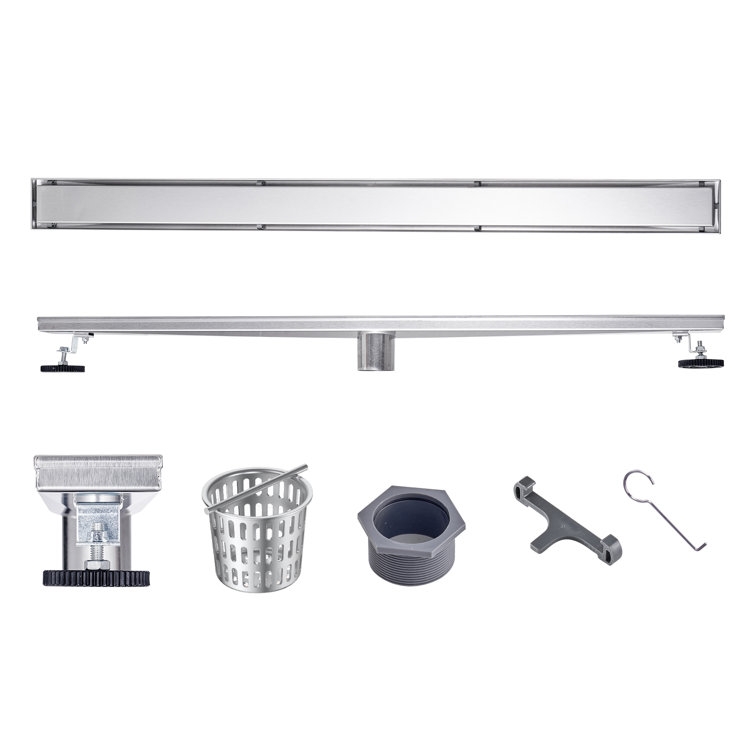 36'' Brushed Stainless Steel Linear Shower Drain with Tile Insert