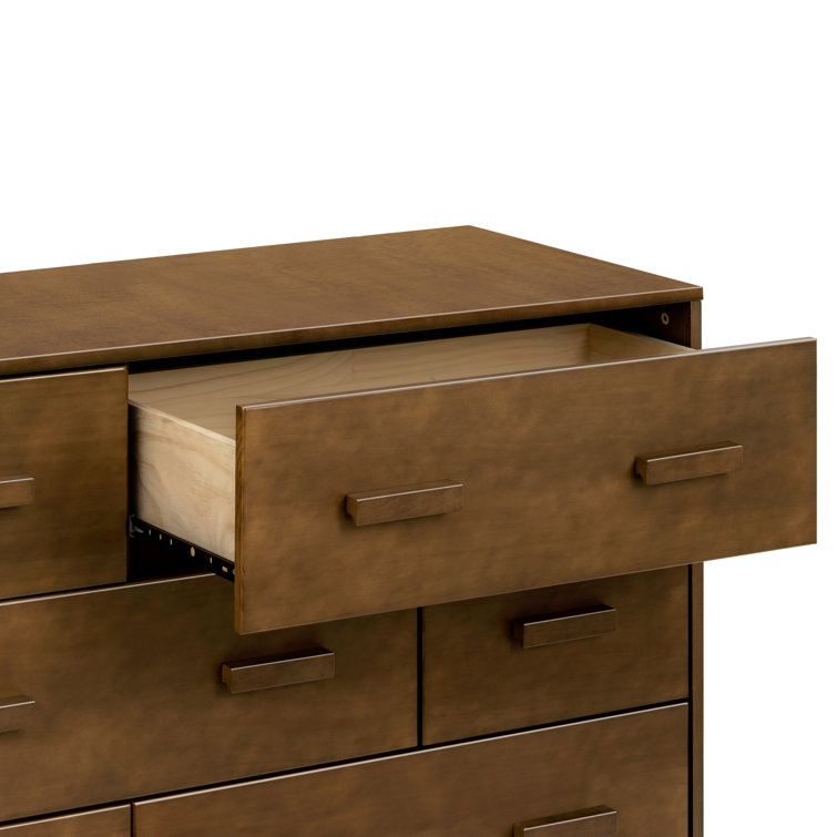 Natural Walnut Mid-Century Modern 6-Drawer Dresser