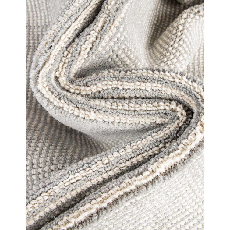 Gray Manor Hand-Knotted Wool Square Area Rug