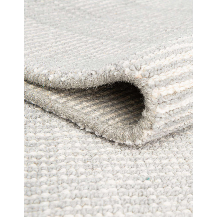 Gray Manor Hand-Knotted Wool Square Area Rug