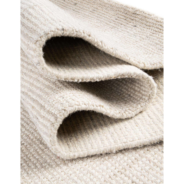 Vanilla Bean Hand-Knotted Wool Runner Rug, Indoor Easy Care