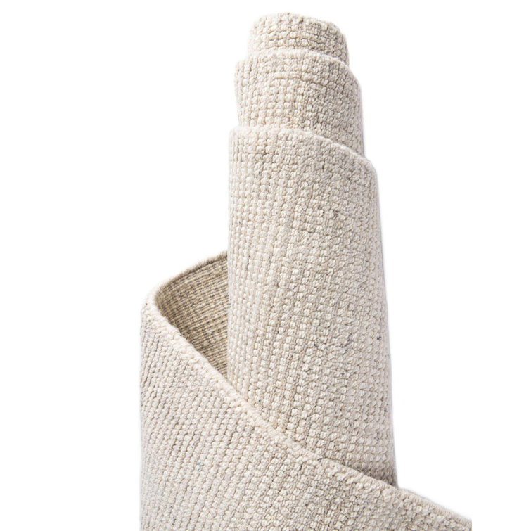 Vanilla Bean Hand-Knotted Wool Runner Rug, Indoor Easy Care
