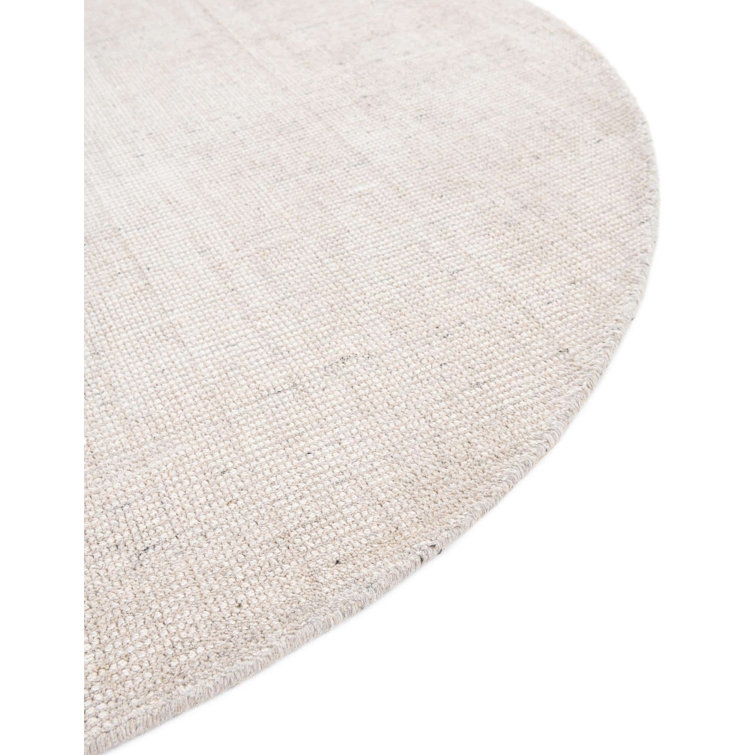Handmade Round Ivory Wool Rug, 10' Easy Care