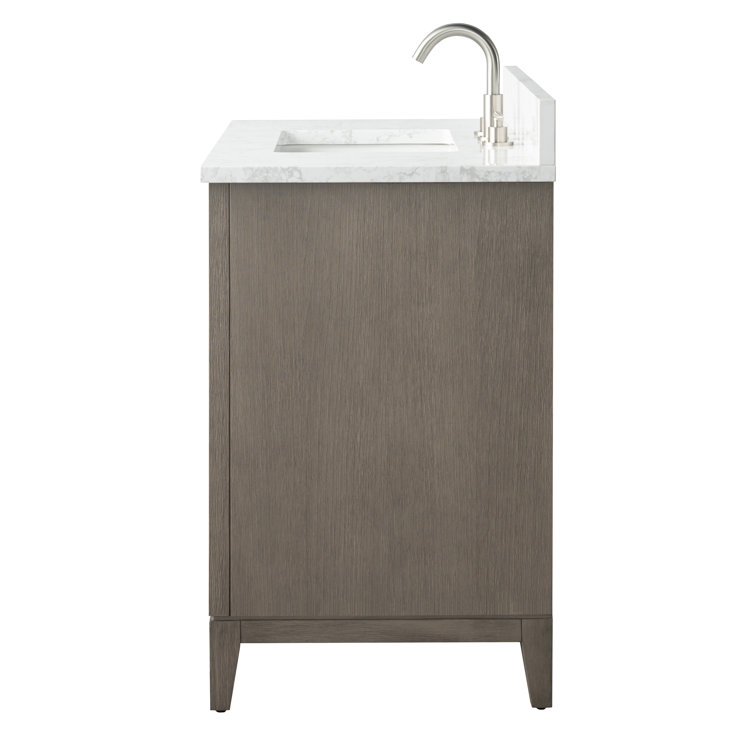 Driftwood Gray 36" Single Sink Bathroom Vanity with Marble Top