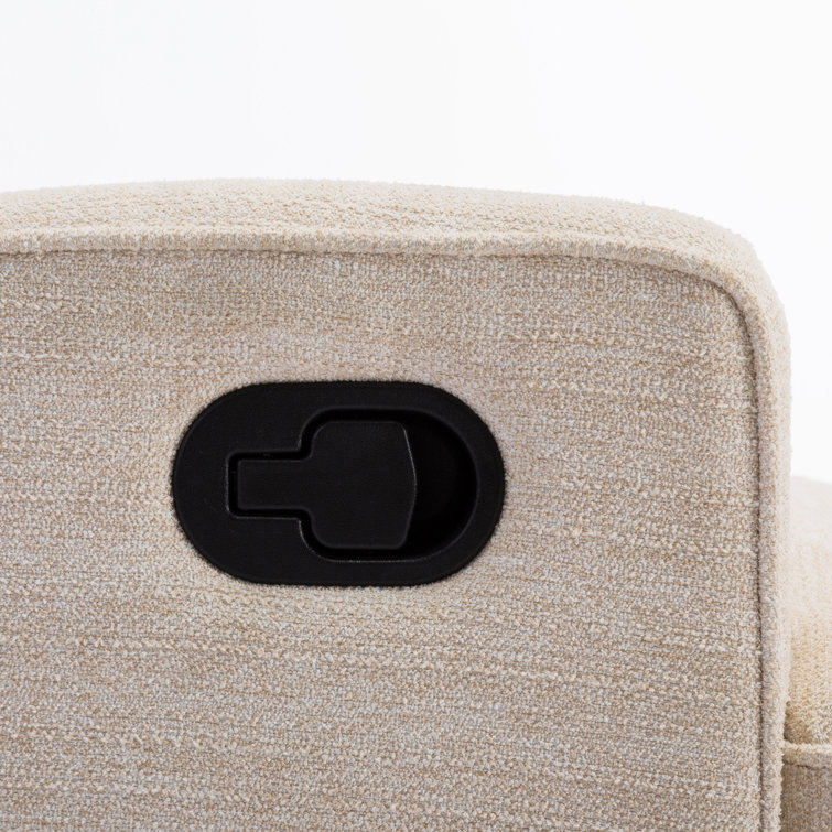 Serelda Transitional Beige Chenille Wingback Swivel Recliner