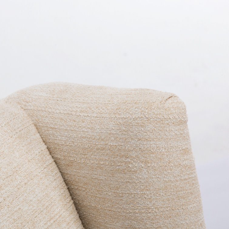 Serelda Transitional Beige Chenille Wingback Swivel Recliner
